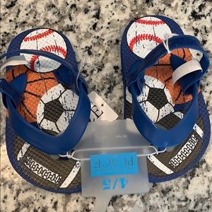 NWT- Boys Children’s Place Sports Theme Flip-Flops